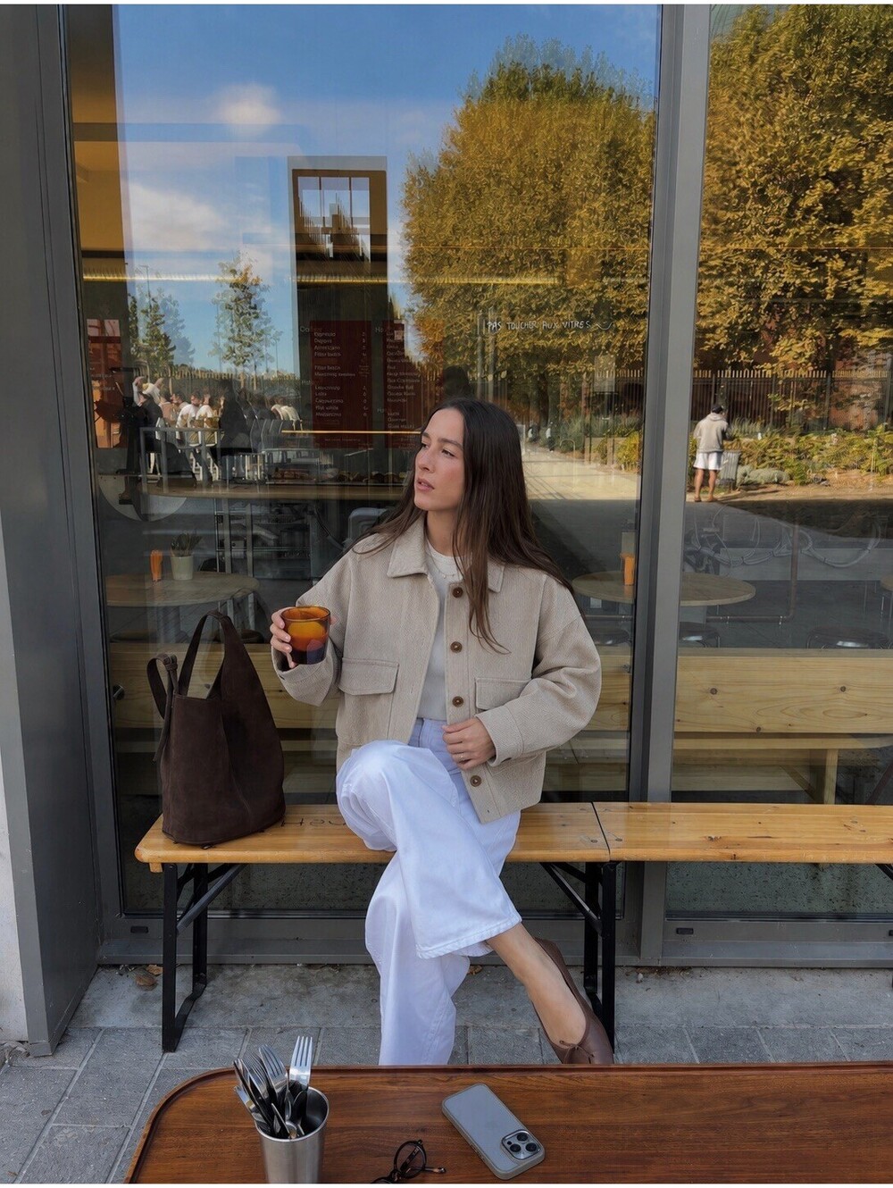Avec Les Filles Cropped Soft Corduroy Tan Jacket Coat Women’s Size L Large